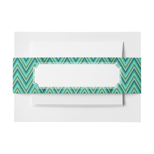 Zig Zag Striped Background Invitation Belly Band (Front Example)