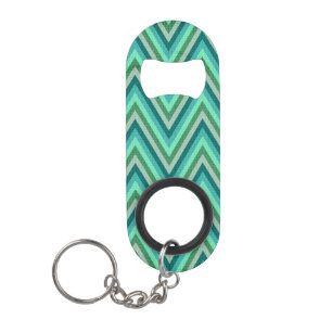 Zig Zag Striped Background Keychain Bottle Opener