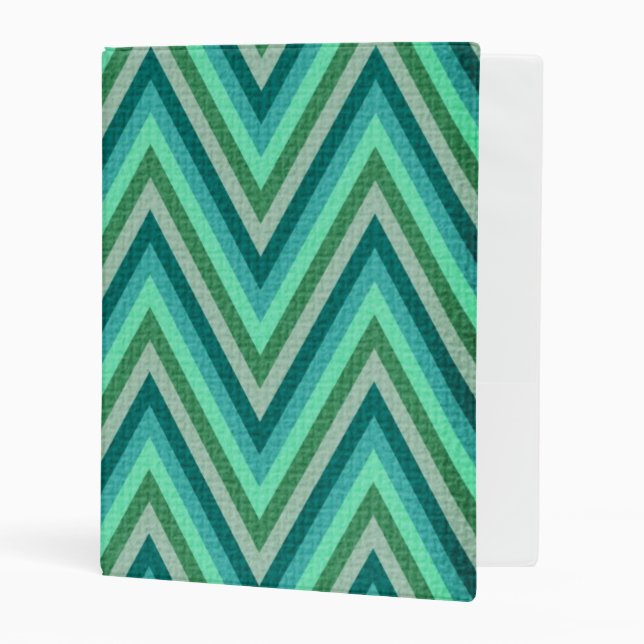 Zig Zag Striped Background Mini Binder (Front/Inside)
