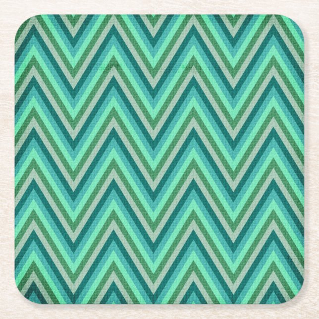 Zig Zag Striped Background Square Paper Coaster (Front)