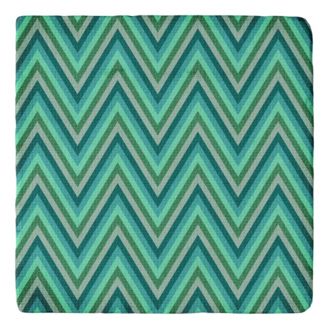 Zig Zag Striped Background Trivet (Front)