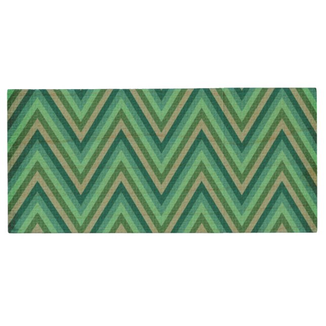 Zig Zag Striped Background Wood Flash Drive (Front)