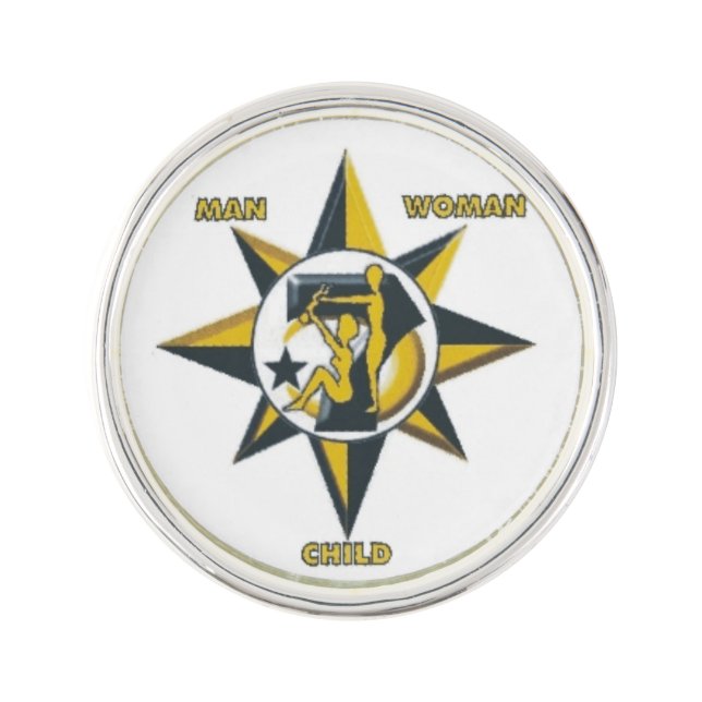 Zig Zag Zig lapel button Pin (Front)