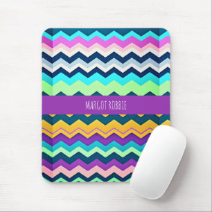Zig-zagging pastel Rainbow Pattern Mouse Pad