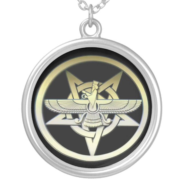 Ziggurat Etemenanki Silver Plated Necklace (Front)