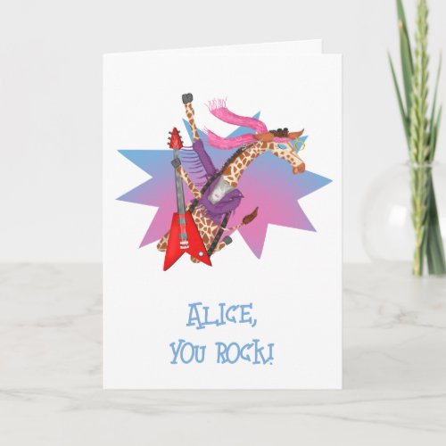 Ziggy Giraffe You Rock birthday card