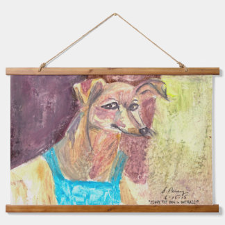 "Ziggy The Dog in Overalls" Hanging Tapestry