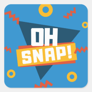Zigzag 90's 80's Retro Oh Snap Square Sticker