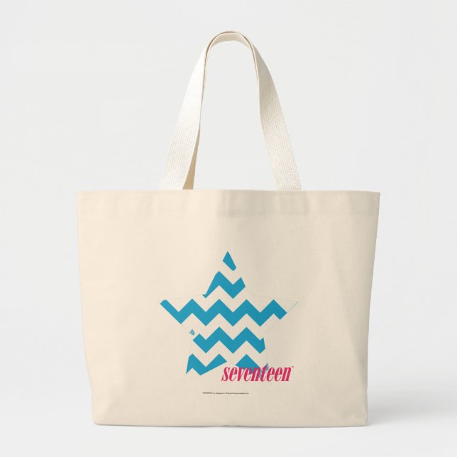 ZigZag Aqua 2 Large Tote Bag (Front)