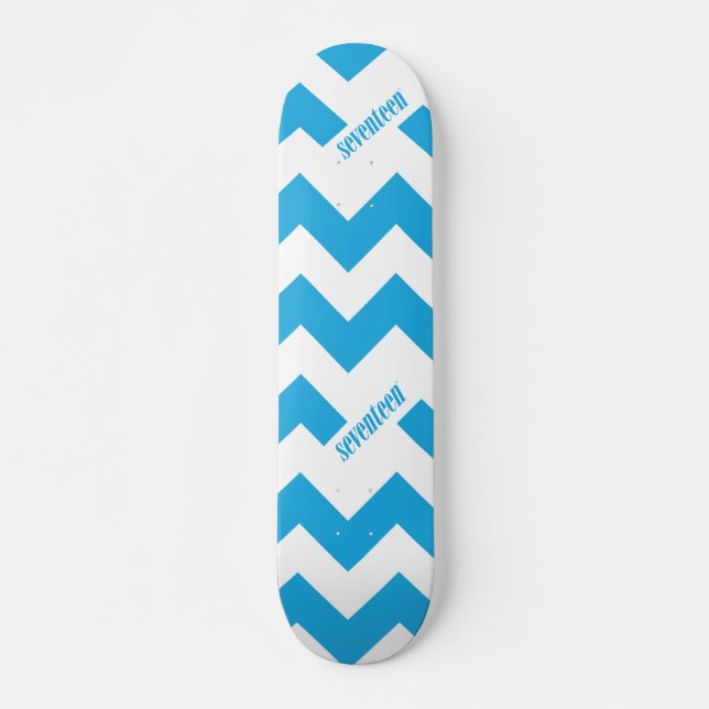 ZigZag Aqua Skateboard Deck (Front)