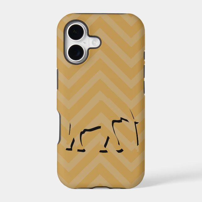 Zigzag Chevron and Elephant Iphone Case (Back)