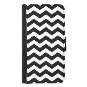 Zigzag Chevron Black And White Samsung Galaxy S5 Wallet Case