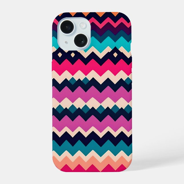Zigzag Chevron Colorful Pattern Design Iphone Case (Back)