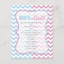 Zigzag Chevron Gender Reveal Party Invitation