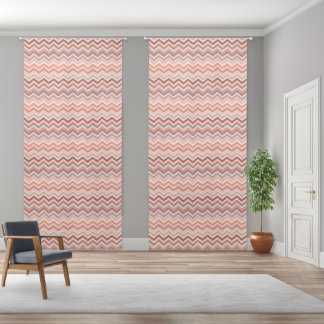 Zigzag Chevron Geometric Modern Wavy Pattern Blackout Curtains