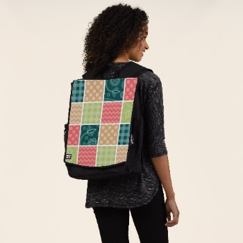 Zigzag  Chevron  Gingham  Polka Dots  Patchwork Backpack by sitnica at Zazzle