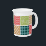 Zigzag, Chevron, Gingham, Polka Dots, Patchwork Beverage Pitcher<br><div class="desc">Cute,  fun and adorable pattern with zigzag,  chevron,  polka dots and gingham. Modern and trendy gift,  perfect for the patchwork lover in your life.</div>