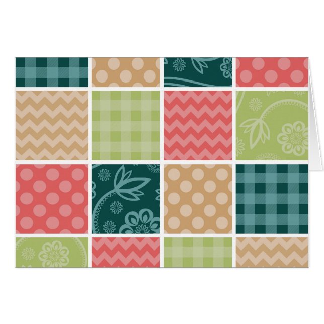 Zigzag, Chevron, Gingham, Polka Dots, Patchwork Cards (Front Horizontal)