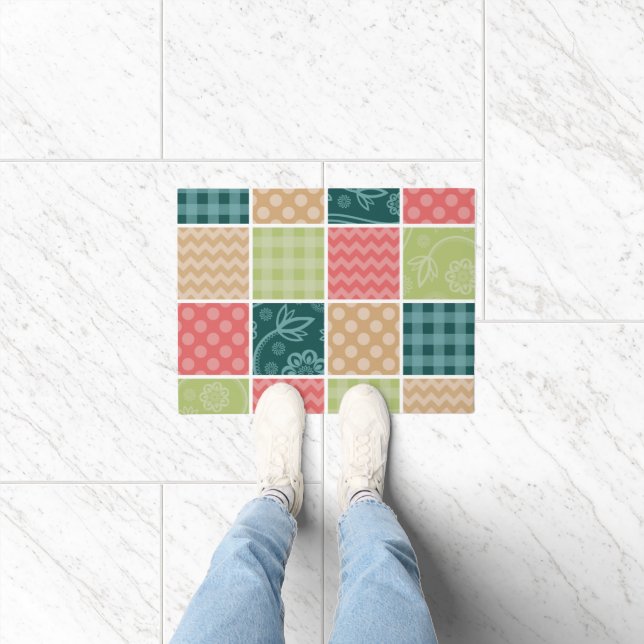 Zigzag, Chevron, Gingham, Polka Dots, Patchwork Doormat (Indoor)