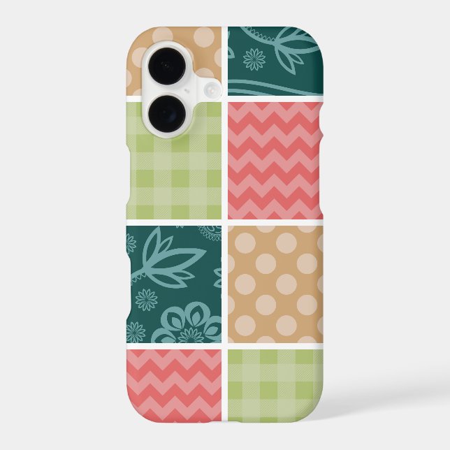 Zigzag, Chevron, Gingham, Polka Dots, Patchwork Iphone Case (Back)