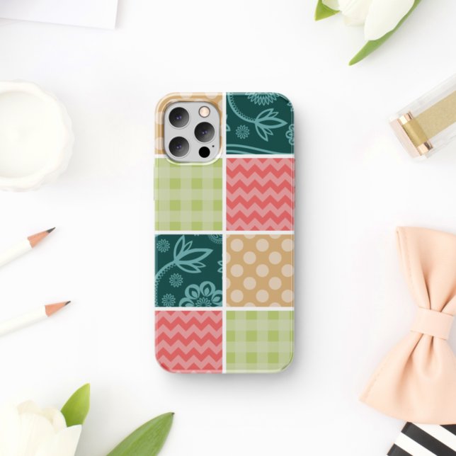 Zigzag, Chevron, Gingham, Polka Dots, Patchwork iPhone Case (Creator Uploaded)