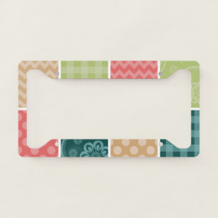 Zigzag, Chevron, Gingham, Polka Dots, Patchwork License Plate Frame