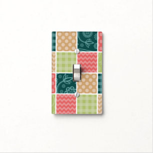 Zigzag, Chevron, Gingham, Polka Dots, Patchwork Light Switch Cover