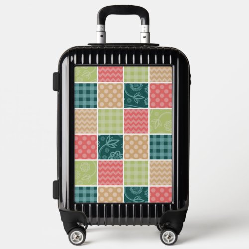 Zigzag Chevron Gingham Polka Dots Patchwork Luggage