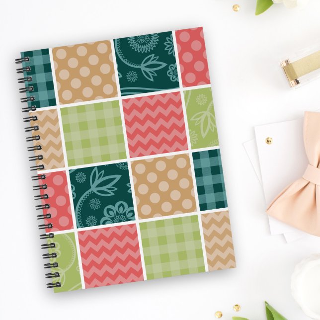Zigzag, Chevron, Gingham, Polka Dots, Patchwork Notebook (Creator Uploaded)