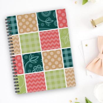 Zigzag  Chevron  Gingham  Polka Dots  Patchwork Planner by sitnica at Zazzle