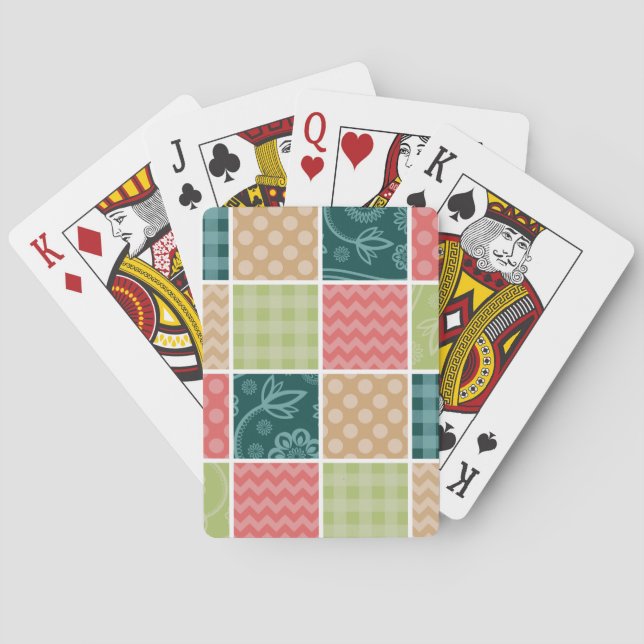 Zigzag, Chevron, Gingham, Polka Dots, Patchwork Poker Cards (Back)