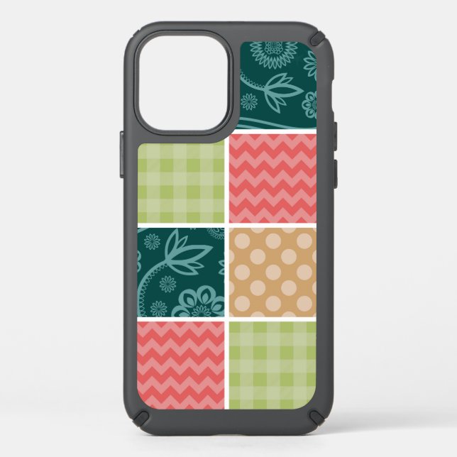Zigzag, Chevron, Gingham, Polka Dots, Patchwork Speck iPhone 12 Case (Front)