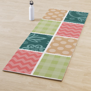 Zigzag, Chevron, Gingham, Polka Dots, Patchwork Yoga Mat