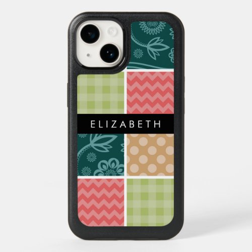 Zigzag Chevron Gingham Polka Dots Your Name OtterBox iPhone 14 Case