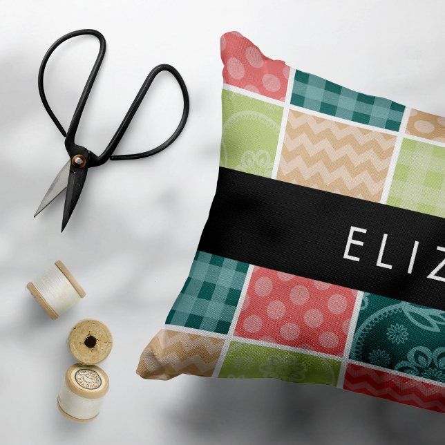 Zigzag, Chevron, Gingham, Polka Dots, Your Name Pillow Case (Creator Uploaded)