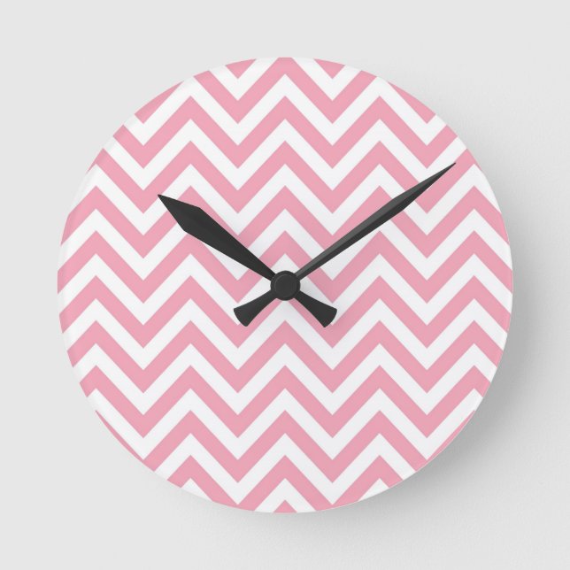 ZigZag Chevron pattern Hipster or Mod Styled Round Clock (Front)