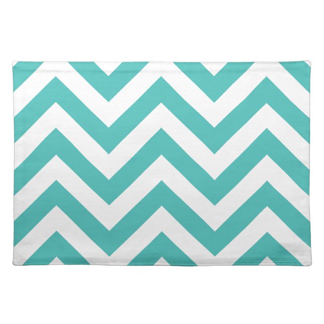 Zigzag Chevron Pattern in light blue Placemat (Front)