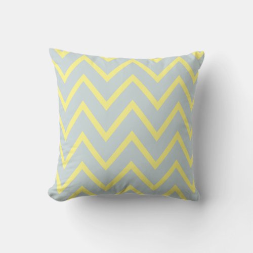 Zigzag Chevron Pattern  Yellow Grey Throw Pillow