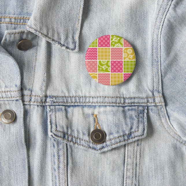 Zigzag, Chevron, Polka Dots, Gingham, Patchwork Button (In Situ)