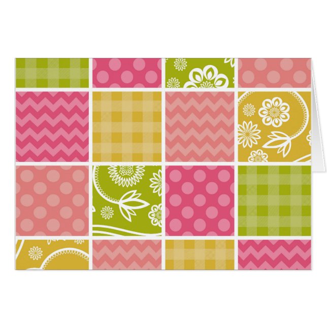 Zigzag, Chevron, Polka Dots, Gingham, Patchwork Cards (Front Horizontal)