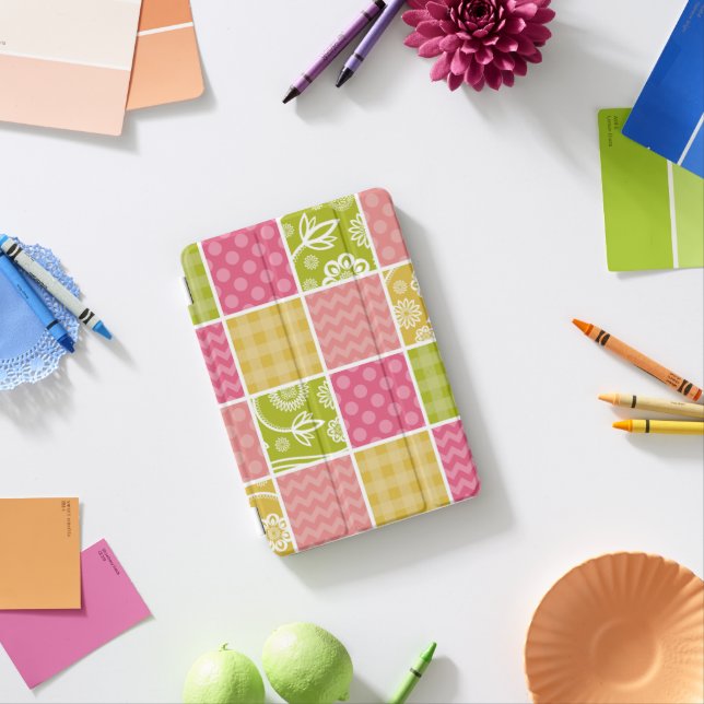 Zigzag, Chevron, Polka Dots, Gingham, Patchwork iPad Mini Cover (In Situ)