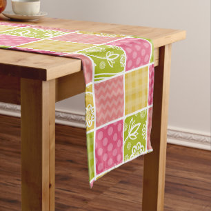 Zigzag, Chevron, Polka Dots, Gingham, Patchwork Medium Table Runner