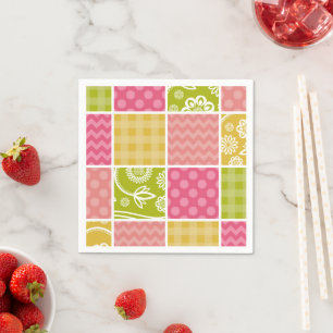 Zigzag, Chevron, Polka Dots, Gingham, Patchwork Napkins