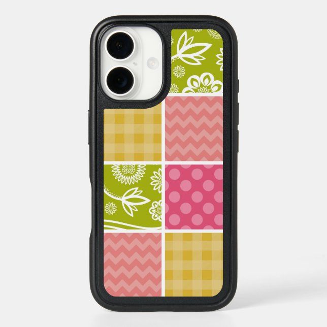 Zigzag, Chevron, Polka Dots, Gingham, Patchwork Otterbox iPhone Case (Back)