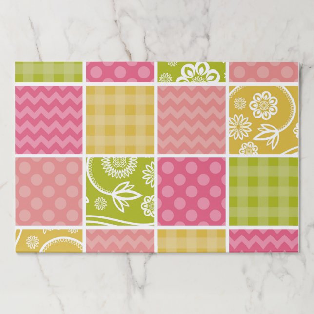 Zigzag, Chevron, Polka Dots, Gingham, Patchwork Paper Pad (Front)