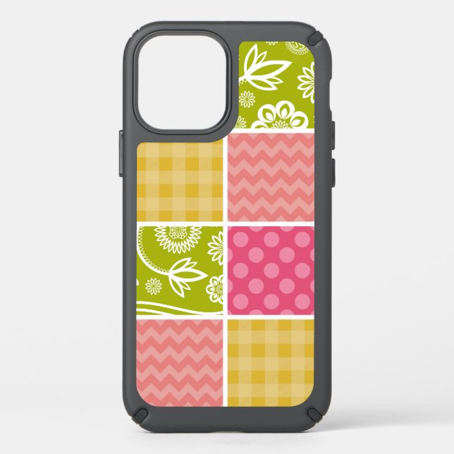 Zigzag, Chevron, Polka Dots, Gingham, Patchwork Speck iPhone 12 Case (Front)