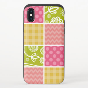 Zigzag, Chevron, Polka Dots, Gingham, Patchwork iPhone X Slider Case