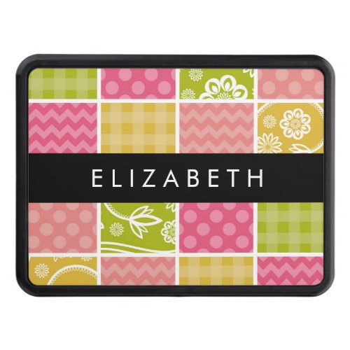 Zigzag Chevron Polka Dots Gingham Your Name Hitch Cover