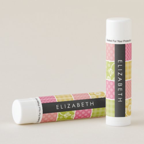 Zigzag Chevron Polka Dots Gingham Your Name Lip Balm