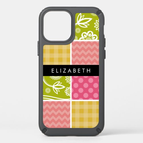 Zigzag Chevron Polka Dots Gingham Your Name Speck iPhone 12 Case